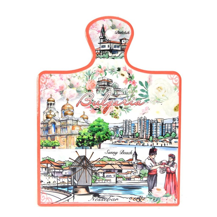 Ahelos tányéralátét, Sights, Forró étel tálaláshoz, Kerámia/Parafa, 16x21 cm