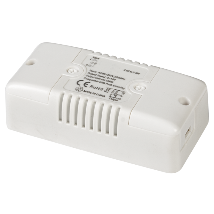Controler SMART, Ultralux, 2.4G RF 0-10V DC, Pentru iluminat LED, 500W, 220-240V AC, Alb