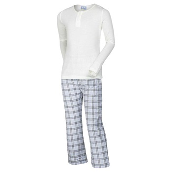 Pijama bej-albastru pentru fete, 6-8 Ani Pijama bej-albastru pentru fete, 6-8 Ani