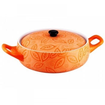 Cratita ceramica rotunda cu capac,2 Litri,23 cm,orange Cratita ceramica rotunda cu capac,2 Litri,23 cm,orange