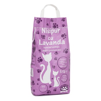 Asternut igienic pentru pisici, Nisipur, Lavanda, 5 kg Asternut igienic pentru pisici, Nisipur, Lavanda, 5 kg