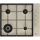 Plita incorporabila Beko HIGG64125SCR, 4 arzatoare, 3 + 1 wok, Siguranta plita, Aprindere integrata, 60 cm, Crem