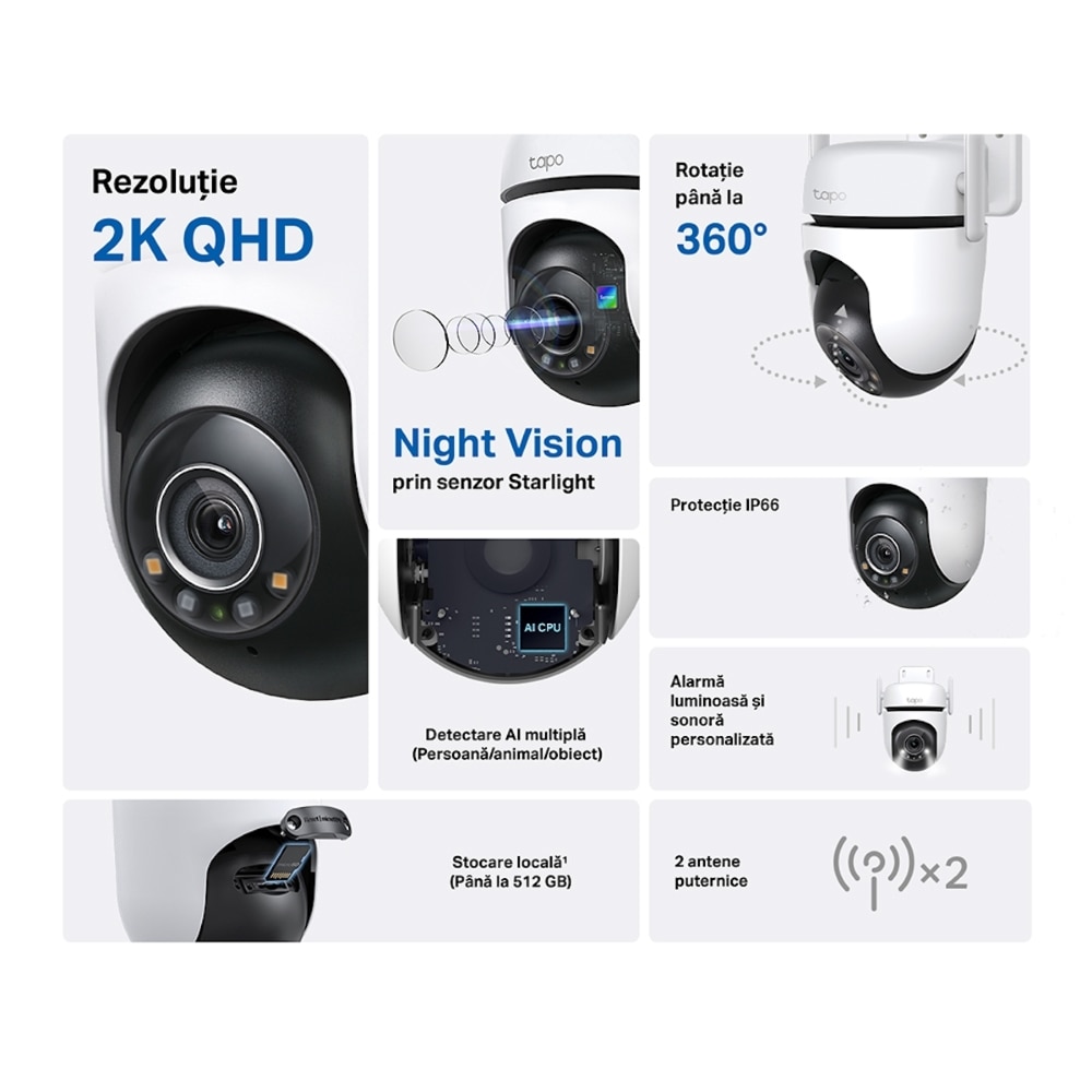 Camera de supraveghere Smart TP-Link Tapo C520WS Outdoor Pan/Tilt