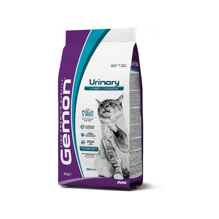 Hrana uscata Monge Gemon Urinary Pentru Pisici, Pui/Orez, 2 kg