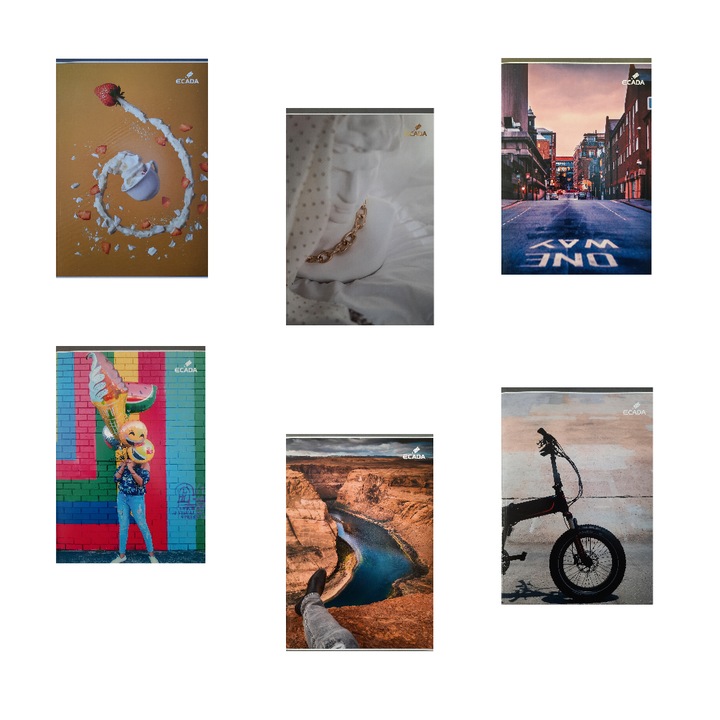 Set 6 caiete studentesti Dictando, A4 80 file, ECADA + 10 Cartonase pentru notite FLR