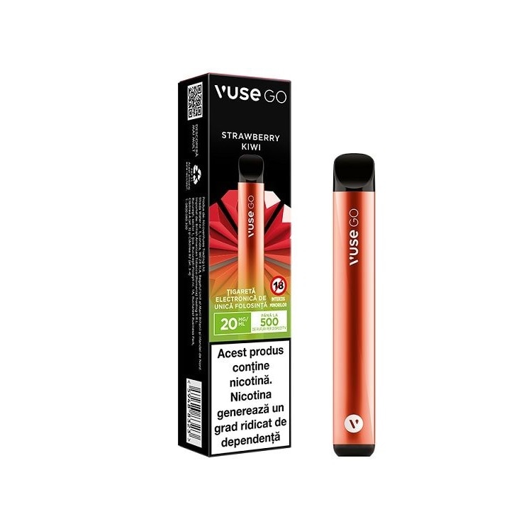 Tigara electronica de unica folosinta, Vuse GO - Strawberry Kiwi, 2ml,  20mg/ml nicotina, autonomie 500 pufuri - eMAG.ro