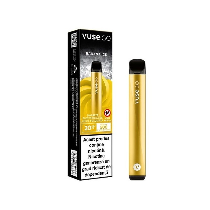 Tigara electronica de unica folosinta, Vuse GO - Banana Ice, 2ml, 20mg/ml nicotina, autonomie 500 pufuri