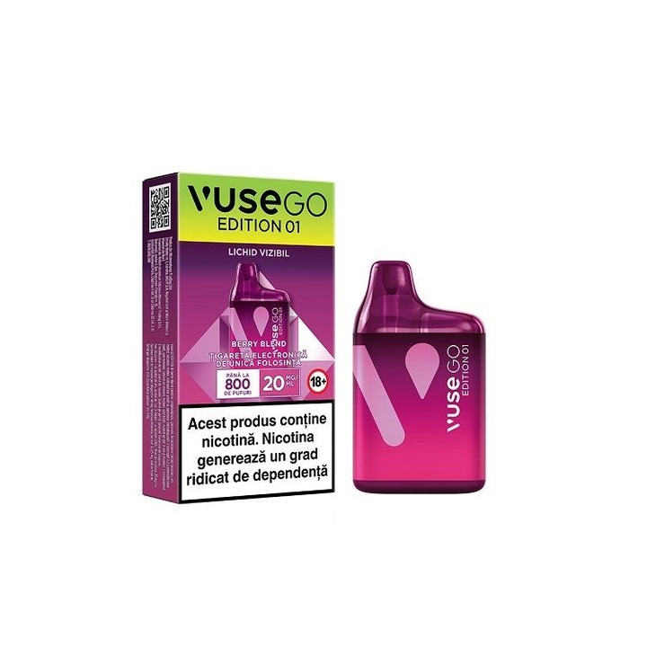 Tigara electronica de unica folosinta, Vuse GO 800 - Berry Blend, 2ml, 20mg/ml nicotina, autonomie pana la 800 pufuri