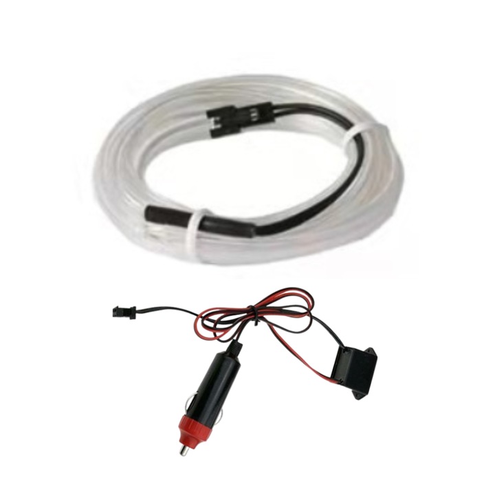 Banda neon auto, flexibila, 12V, 3m, gri