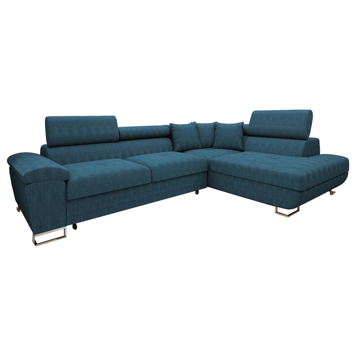 Coltar rabatabil Alvin Reiat, MIRJAN24, dreapta, albastru, 270x202x71 cm