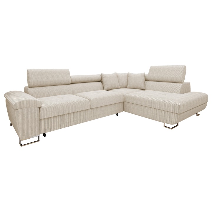 Coltar rabatabil Alvin Reiat, MIRJAN24, dreapta, bej, 270x202x71 cm