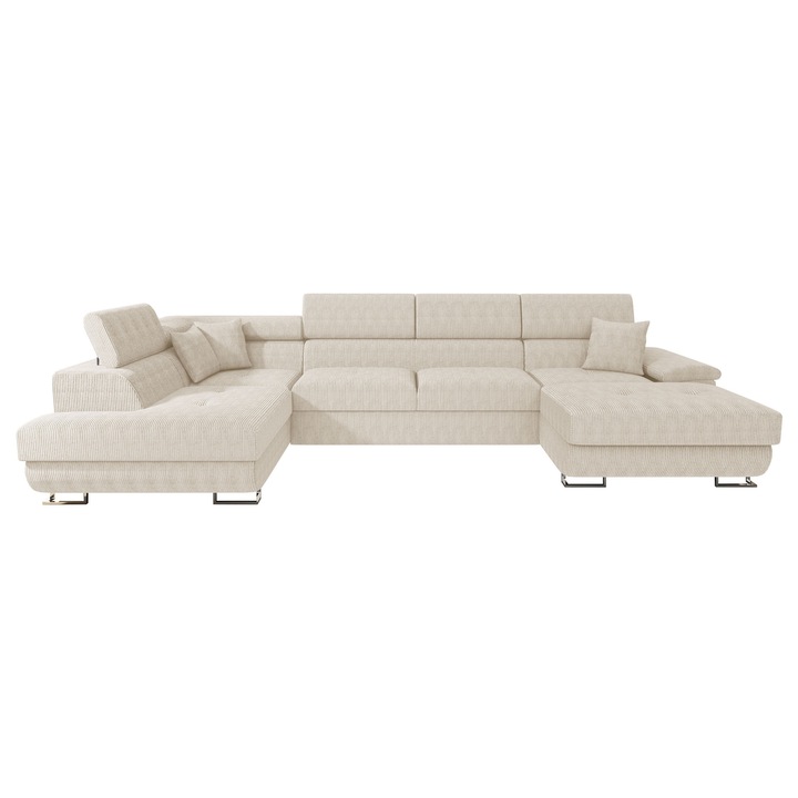 Coltar rabatabil Alvin Bis Reiat, MIRJAN24, stanga, bej, 345x202x91 cm