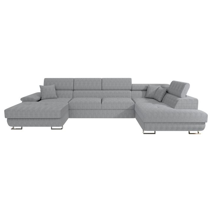 Coltar rabatabil Alvin Bis Reiat, MIRJAN24, dreapta, gri, 345x202x91 cm