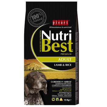 Hrana uscata pentru caini Nutribest Adult, Miel si Orez, 15 kg Hrana uscata pentru caini Nutribest Adult, Miel si Orez, 15 kg