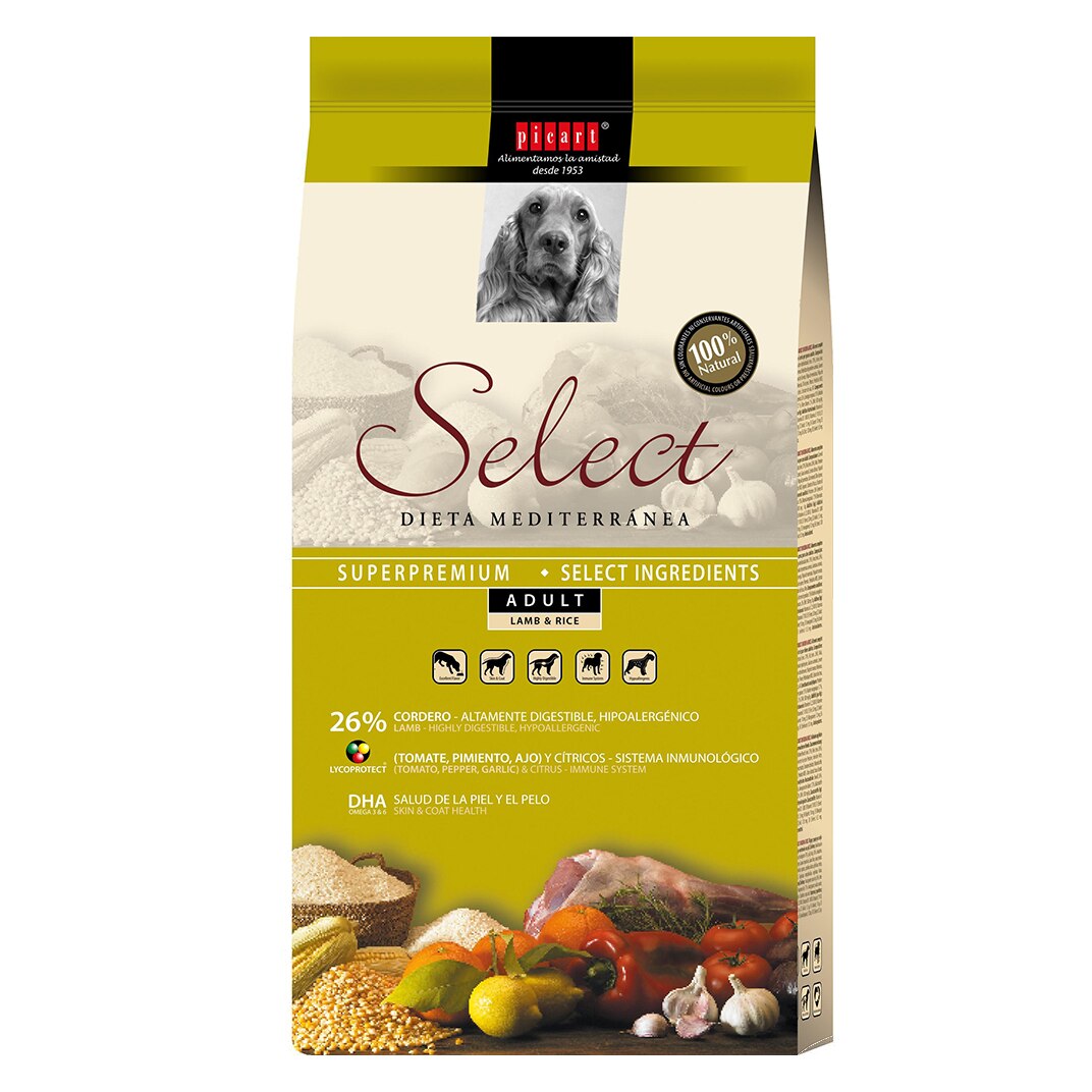 Hrana uscata pentru caini Select Adult Miel si Orez, 3 kg