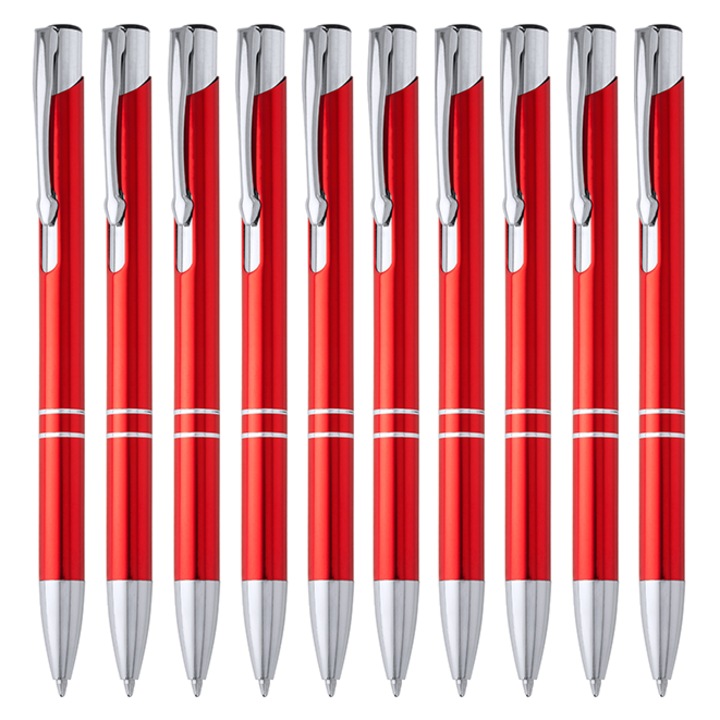 Set 10 pixuri metalice cu mina albastra, Ardenes, rosu