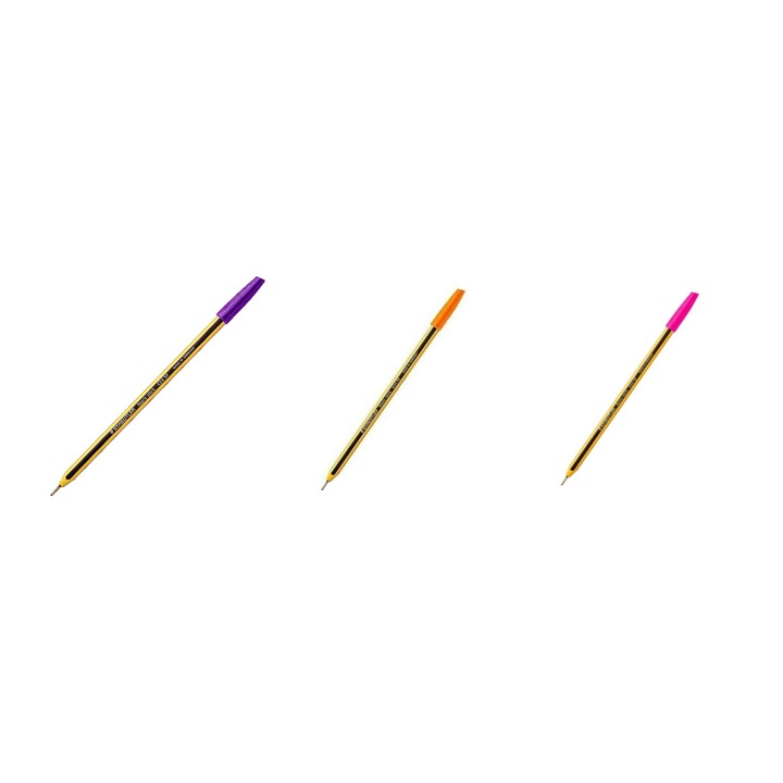 3 db golyóstoll készlet, sárgaréz hegyű, Multicolor