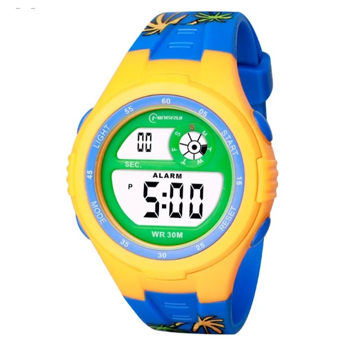 Дигитален часовник за деца, Mingrui MR2117LK, Дата, Illumination, Оранжев