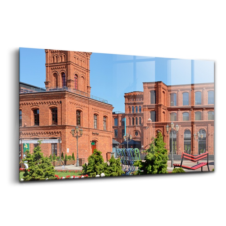 Tablou, Wallfluent, Sticla, Fabrica Din Lodz, Maro, 140x70 cm