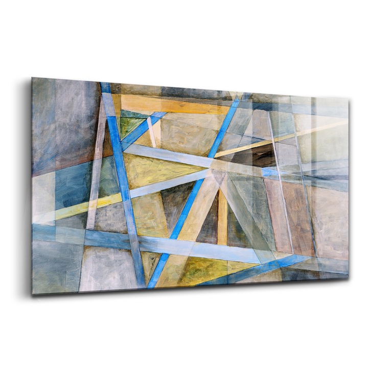 Tablou, Wallfluent, Sticla, Pictura Impresionista, Multicolor, 140x70 cm