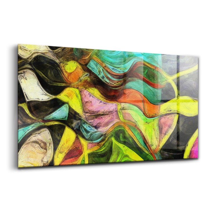 Tablou, Wallfluent, Sticla, Tulburare Artistica, Multicolor, 140x70 cm