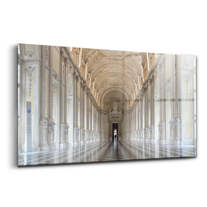 Tablou, Wallfluent, Sticla, Muzeul La Veneria Reale, Alb, 120x60 cm