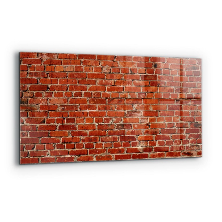 Panou decorativ, Wallfluent, Sticla, Zid De Caramida Naturala, Multicolor, 100x50 cm, 010010510010000077353