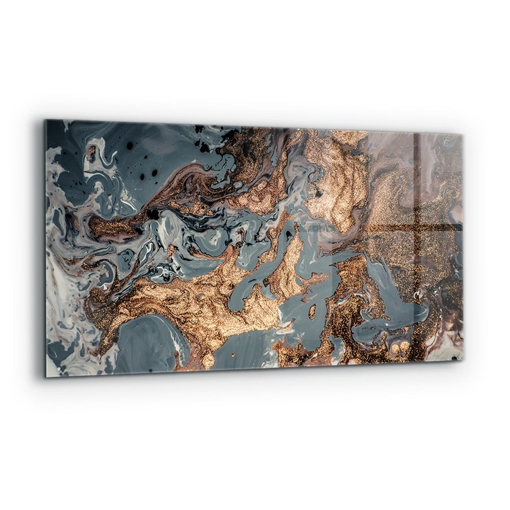 Dekoratív panel, Wallfluent, Üveg, Márvány Absztrakt Művészet, Többszínű, 100x50 cm, 010010510010000077332