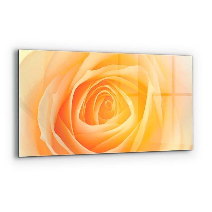 Dekoratív panel, Wallfluent, Üveg, Sárga Rózsa Virág, Többszínű, 140x70 cm, 010010510080000077292