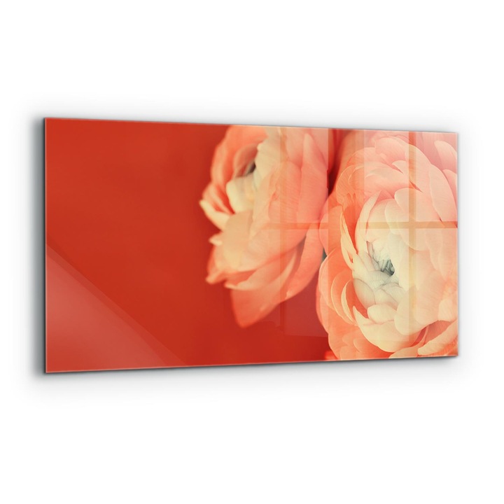 Dekoratív panel, Wallfluent, Üveg, Narancssárga Boglárka Virág, Többszínű, 140x70 cm, 010010510080000077269