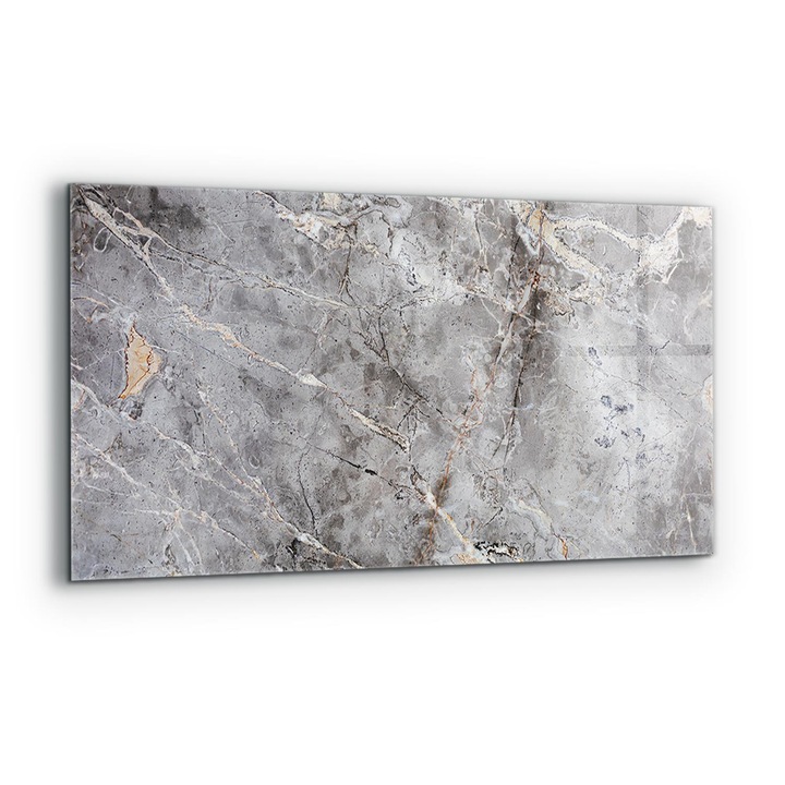 Dekoratív panel, Wallfluent, Üveg, Szürke Gránit Márványkő, Többszínű, 120x60 cm, 010010510050000077326