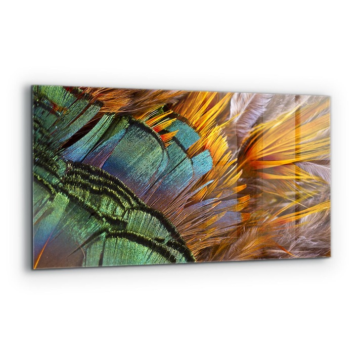 Dekoratív panel, Wallfluent, Üveg, Egzotikus Kókusztoll, Többszínű, 140x70 cm, 010010510080000077347