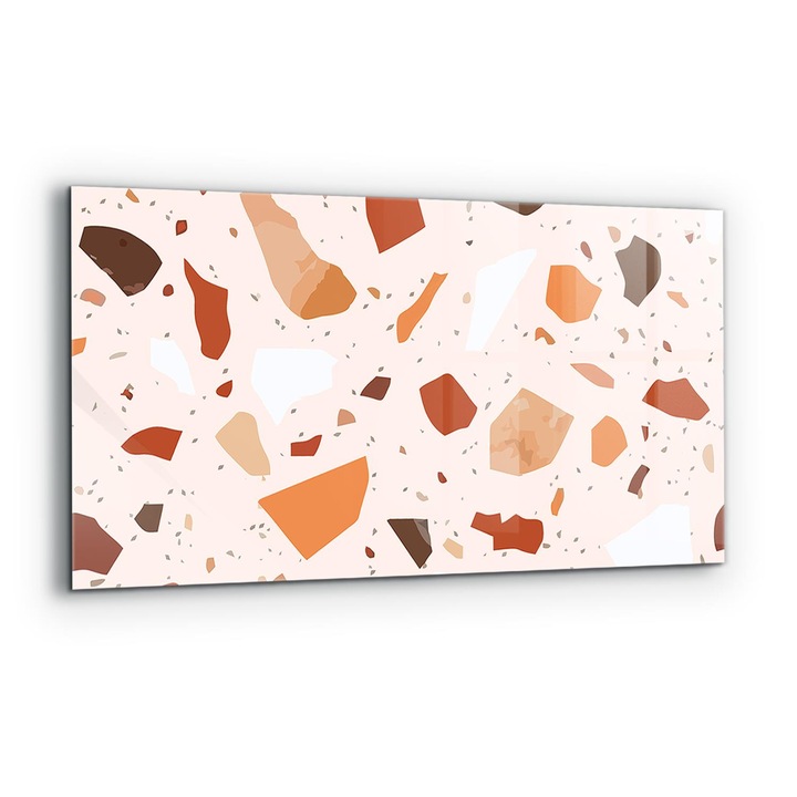 Dekoratív panel, Wallfluent, Üveg, Terrazzo Terrazzo Stone, Többszínű, 140x70 cm, 010010510080000077424