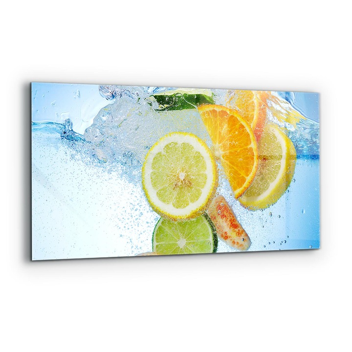Dekoratív panel, Wallfluent, Üveg, Juicy Citrus Medium, Többszínű, 140x70 cm, 010010510080000077348