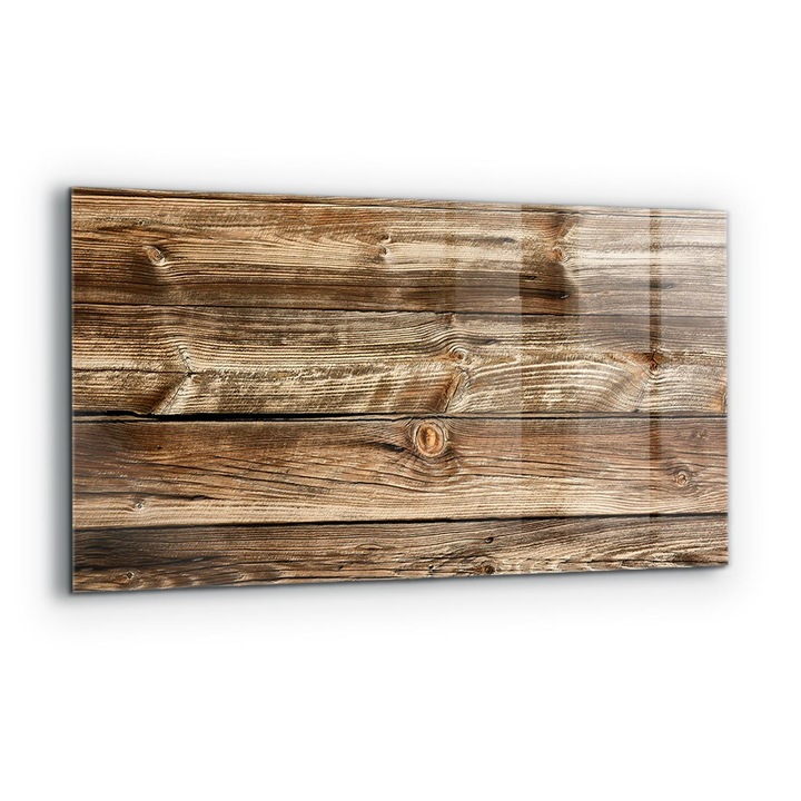 Dekoratív panel, Wallfluent, Üveg, Fa textúra, Többszínű, 140x70 cm, 010010510080000077168