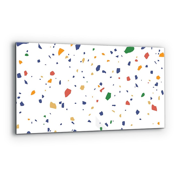 Dekoratív panel, Wallfluent, Üveg, Teraso Terrazzo Kavics, Többszínű, 140x70 cm, 010010510080000077393