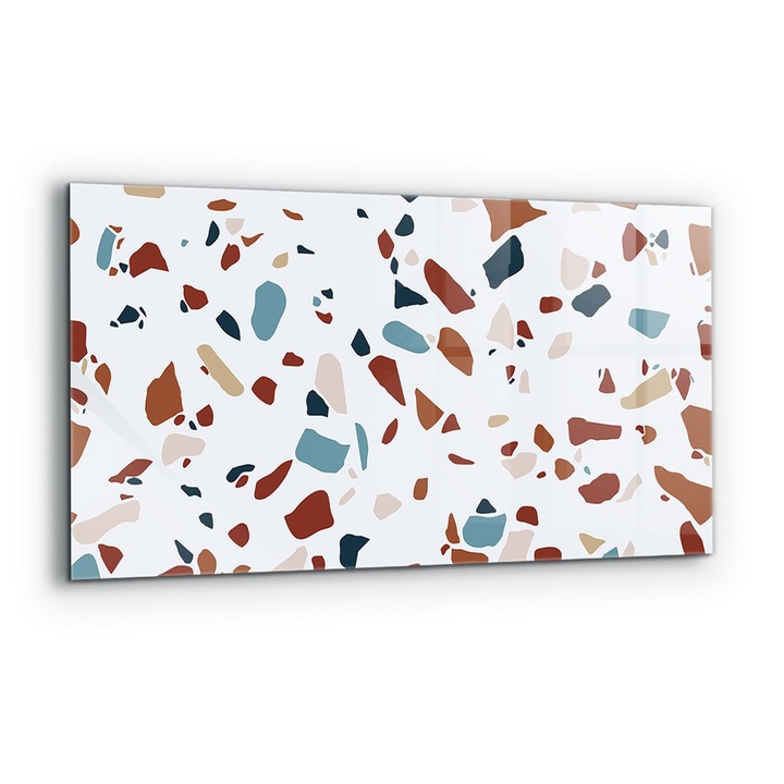 Dekoratív panel, Wallfluent, Üveg, Terrazzo Stone, Többszínű, 140x70 cm, 010010510080000077410