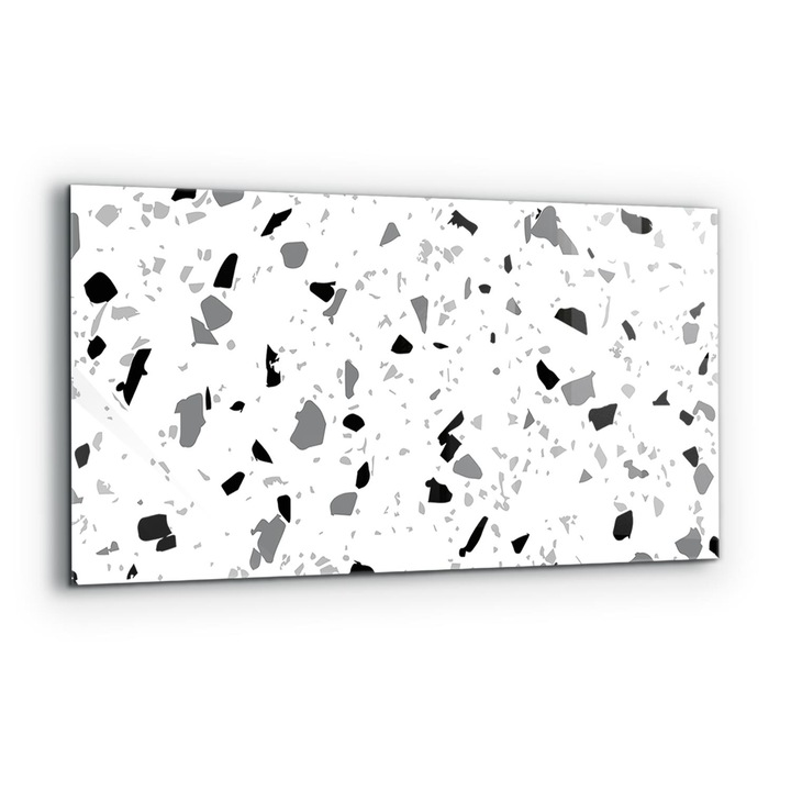 Dekoratív panel, Wallfluent, Üveg, Terrazzo Monokróm, Többszínű, 140x70 cm, 010010510080000077420
