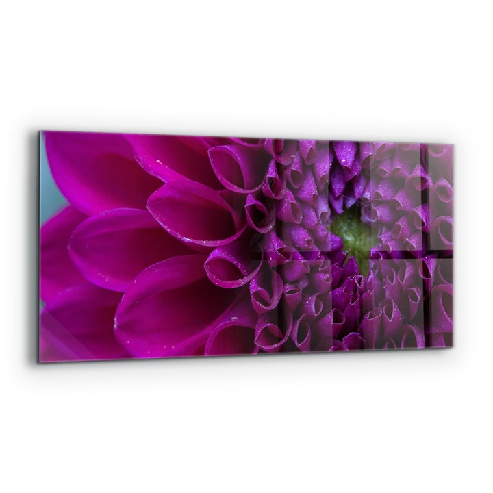 Dekoratív panel, Wallfluent, Üveg, Lila Virág Részletek, Többszínű, 125x50 cm, 010010510070000077263