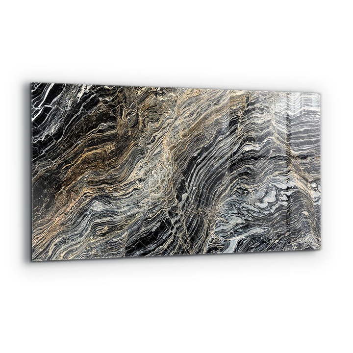 Dekoratív panel, Wallfluent, Üveg, Gránit Márvány Textúra, Többszínű, 140x70 cm, 010010510080000077311