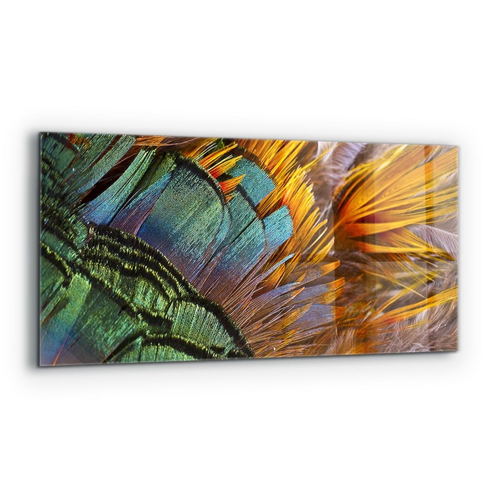 Dekoratív panel, Wallfluent, Üveg, Egzotikus Kókusztoll, Többszínű, 125x50 cm, 010010510070000077347