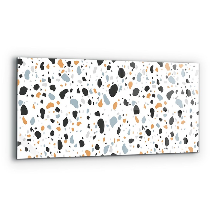 Dekoratív panel, Wallfluent, Üveg, Terrazzo Terrazzo Stone, Többszínű, 125x50 cm, 010010510070000077421