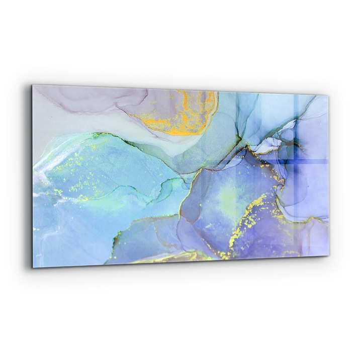 Dekoratív panel, Wallfluent, Üveg, Blue Energy Absztrakció, Többszínű, 120x60 cm, 010010510050000077412