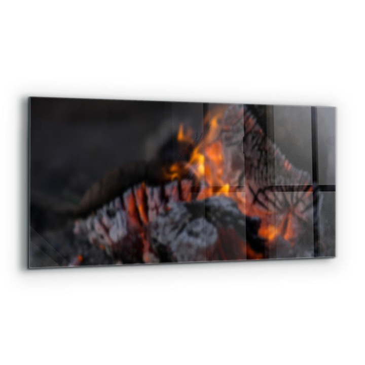 Dekoratív panel, Wallfluent, Üveg, Lit Fire, Többszínű, 125x50 cm, 010010510070000077433
