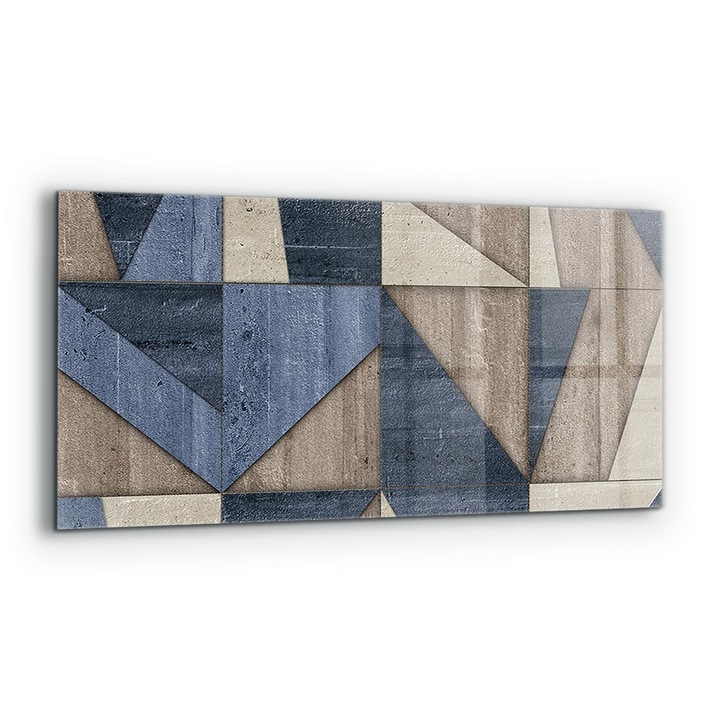 Dekoratív panel, Wallfluent, Üveg, Geometrikus absztrakció, Többszínű, 125x50 cm, 010010510070000077399