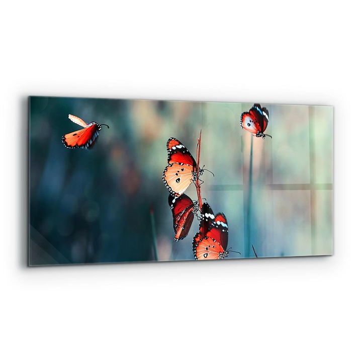 Dekoratív panel, Wallfluent, Üveg, Finom pillangó a szélben, Többszínű, 125x50 cm, 010010510070000077222