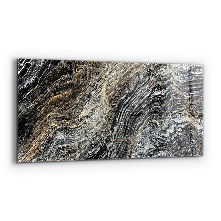 Dekoratív panel, Wallfluent, Üveg, Gránit Márvány Textúra, Többszínű, 125x50 cm, 010010510070000077311