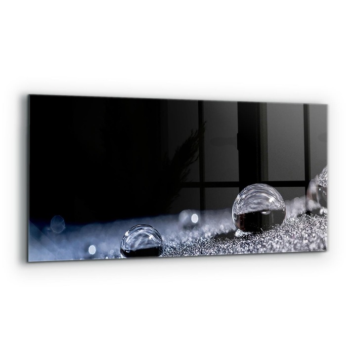 Dekoratív panel, Wallfluent, Üveg, Egy csepp reggeli harmat, Többszínű, 125x50 cm, 010010510070000077216