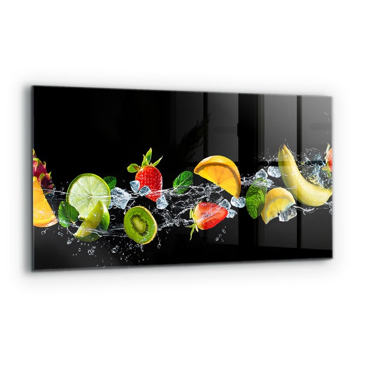 Dekoratív panel, Wallfluent, Üveg, Zamatos egzotikus gyümölcsök, Többszínű, 140x70 cm, 010010510080000077343