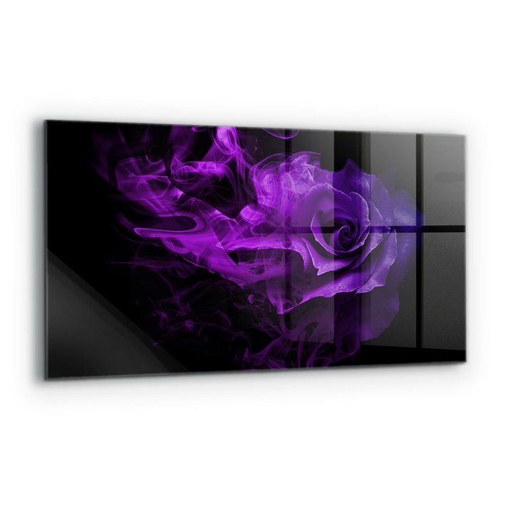 Dekoratív panel, Wallfluent, Üveg, Lila Rózsa Absztrakt Füst, Többszínű, 140x70 cm, 010010510080000077302